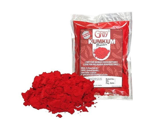 Indian Dark Red Pure Kumkum Powder (Sindoor, Kumkuma, Kum Kum) For Makeup, Pooja And Other Hindu Rituals (Dark Red, 3.52 Ounces)