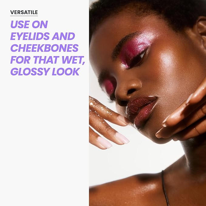 Wonderskin WONDER BLADING Top Gloss - Red Glitter Lip Gloss, Hydrating and High Shine Finish Lip Makeup (Red Glitter)