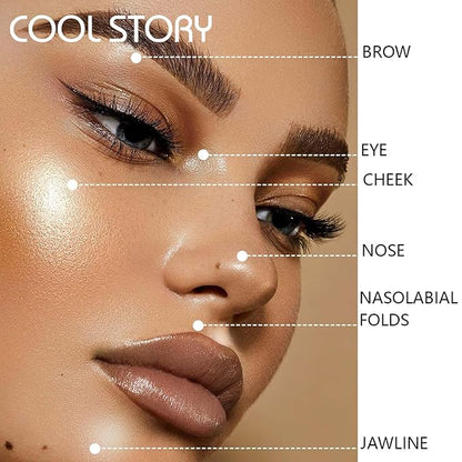 Face High Lighters Makeup Glitter Illuminator Pressed Powder Luminizers Eyeshadow Palette Powder for Face Body Cheek Skin 2#