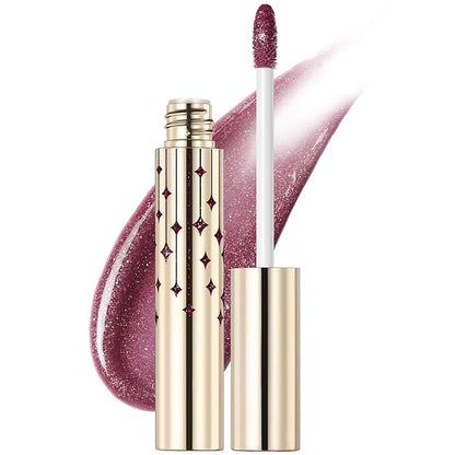 FOCALLURE High Shine Glitter Lip Gloss,Hydrates and Soothes Lips for a Gorgeous,Delivers a Non-sticky Glossy finish,Long-lasting Shine & Fuller-looking Lip Makeup,PK04 LOLIPOP