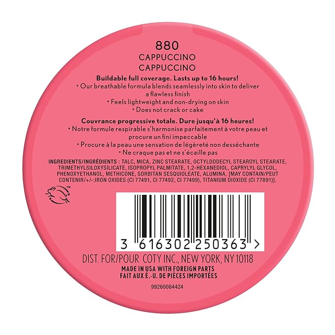 COVERGIRL Outlast Extreme Wear Pressed Powder, 880 Cappuccino, 0.38 oz