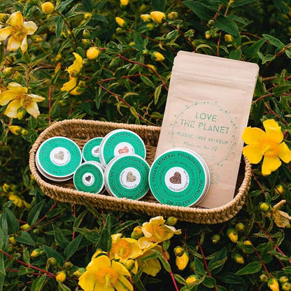 Love the Planet Vegan Mineral Foundation Shade Honey in Refillable Tin