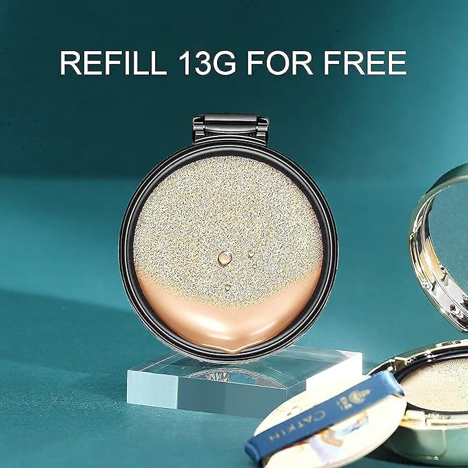 Catkin 2Pcs Makeup Set Includes BB Cream Air Cushion Foundation C01 and Cheek Blush C01