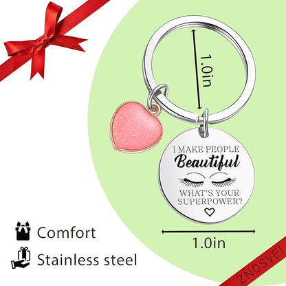 ZNOSVEI Lashes Keychain Lashes Girl Gift Eyelashes Artist Keychain Beautician Gift Makeup Lover Gift