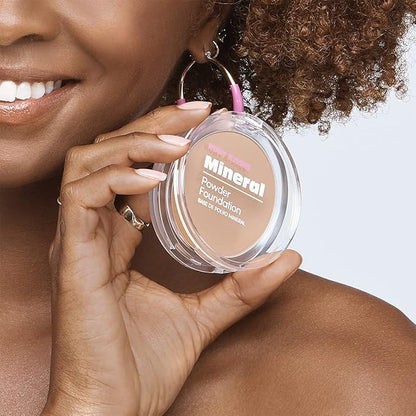 Ruby Kisses Mineral Pressed Powder Foundation, Medium to Full Coverage Natural Finish 0.35 Ounce (Caramel)