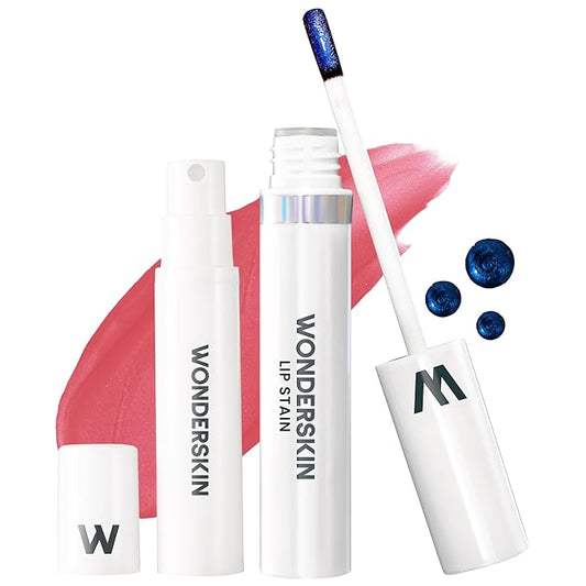 Wonderskin Wonder Blading Lip Stain Peel Off and Reveal Kit - Long Lasting, Waterproof Pink Lip Tint, Transfer Proof Natural Makeup Stain Kit (Romance)