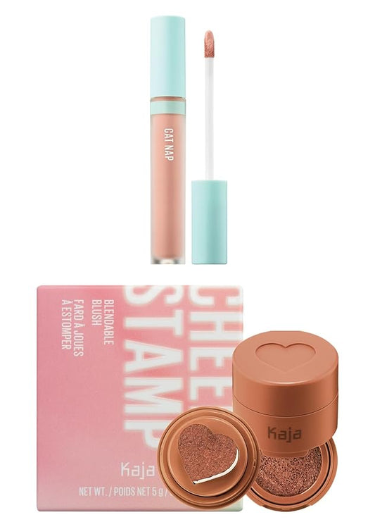 Kaja Liquid Concealer - Cat Nap, 0.19 Oz + Blush - Cheeky Stamp 07 Spicy, 0.17 Oz Bundle