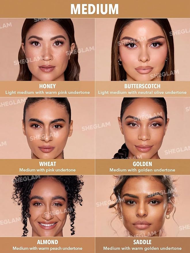 SHEGLAM Skinfinite Hydrating Foundation Flawless Dewy Foundation Hydrating Coverage Invisible Pore Concealer Pore-less Non-Greasy Lightweight Natural Soft Liquid Foundation-Saddle