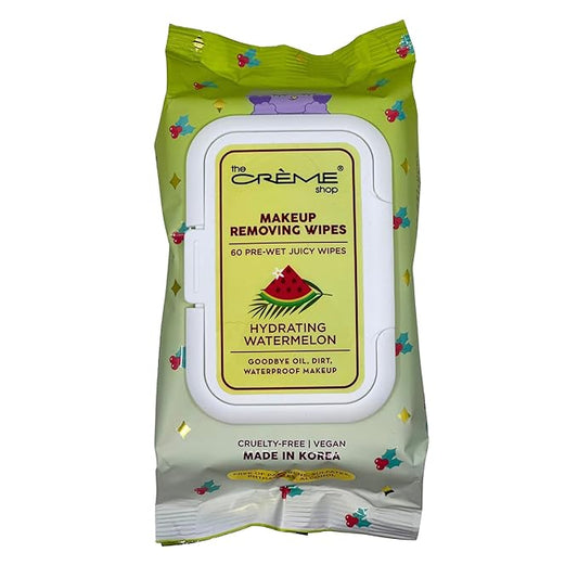 The Crème Shop Bubbly Mates Makeup Removing Wipes - Removes Oil, Dirt & Waterproof Makeup - Hydrating Watermelon