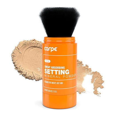 Carpe ~NEW~ Sweat Absorbing Translucent Mineral Powder - Mess-free Loose Powder Makeup That Controls Oil & Sweat Shine - Makeup Setting Powder For Oily Skin - Matte Finish Gentle on Skin