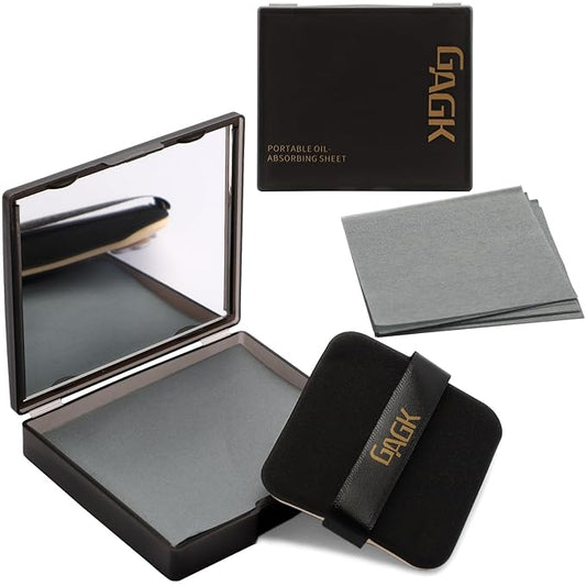 Oil Blotting Sheets for Face With Travel Makeup Mirror - Bamboo Charcoal 200 Sheets, Oil Absorbing Papers, Makeup Friendly, for Oily Skin