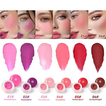 YOUNG VISION Lip & Cheek Pudding Pot – Multi-Use Soft Matte Cream Blush, Buildable Lightweight Formula Lips and Cheeks Tint, 5g/0.17oz