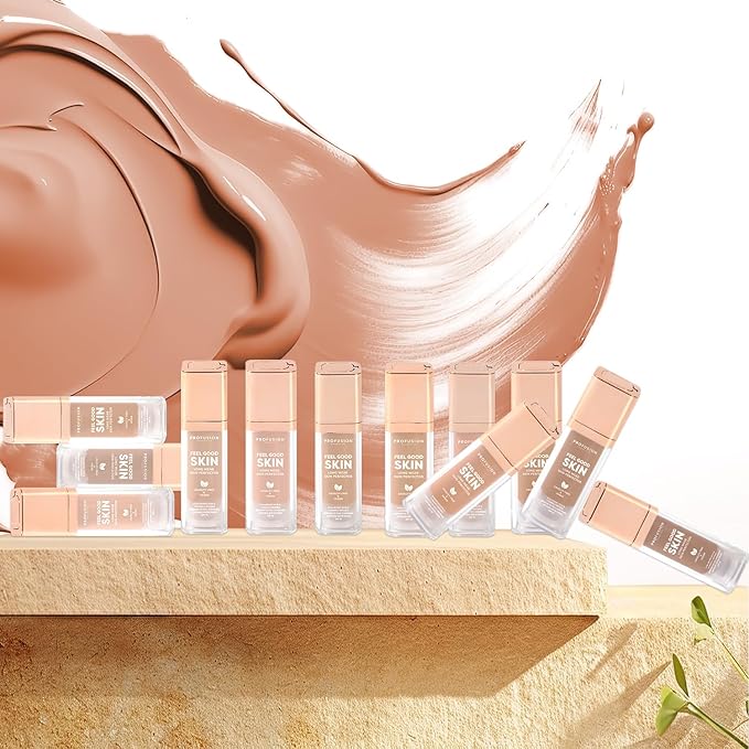Profusion Cosmetics Feel Good Skin Perfector, Foundation Makeup for Radiant, Satin Finish, Available in 12 Curated Shades (Fair 110, 1)