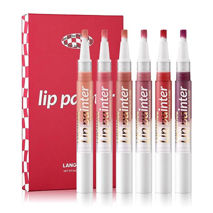 LANGMANNI 6pcs Shimmer & Smooth Lip Gloss Set, Moisturizing and Long-lasting - Fresh & Stylish Colors 0.6 Fl Oz (#A)