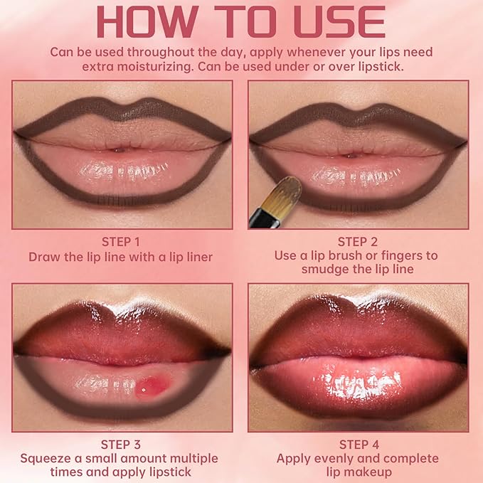 Nourishing Lip Gloss with Brown Lip Liner Set Lip Combo, Moisturizing High Shine Nude Pink Lip Glow Oil Fresh Lightweight Glossy Plumping Lip Glaze for Women Long Wear Liquid Lipstick Makeup#5