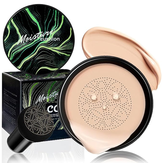 Air Cushion CC Cream Mushroom Head Foundation, Mushroom Head Air Cushion CC Cream, Moisture Cushion Foundation, Moisturizing BBCream Makeup Long Lasting Matte Concealer (Natural, 1 PCS)