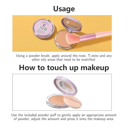 POWDER FOUNDATION soft-focus formula, fine pores, and long-las ting, makeup setting (C, ONE SIZE)