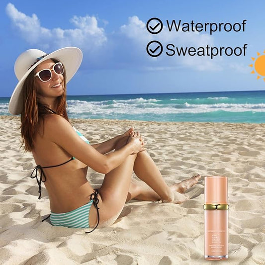 4 in 1 Foundation Liquid, Medium Coverage Foundation Makeup with Flawless Finish - Longwear & Waterproof - Moisturizing, Hydrating & Lightweight Foundation for All Skin Types, Vegan & Cruelty-Free