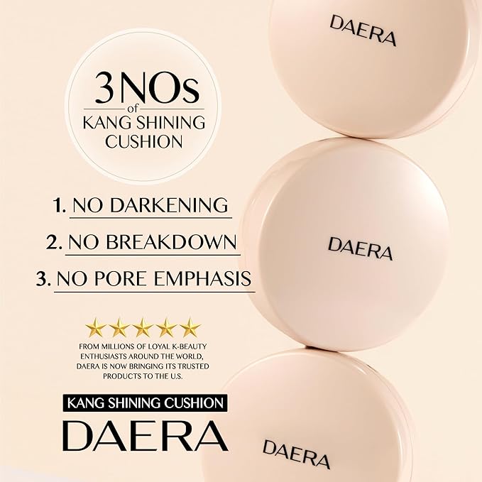 Kang Shining Korean BB Layering Cushion Foundation + Refill 12g (1 Color, Neutral), Natural Glowing Makeup, Self Adjusting K Beauty Makeup, 72 HR Hydrating, Buildable Coverage(12g, 0.42 oz)