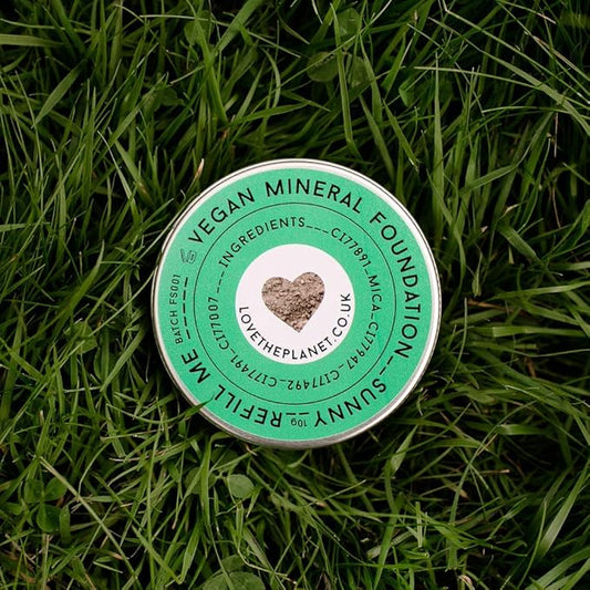 Love the Planet Vegan Mineral Foundation Shade Honey in Refillable Tin