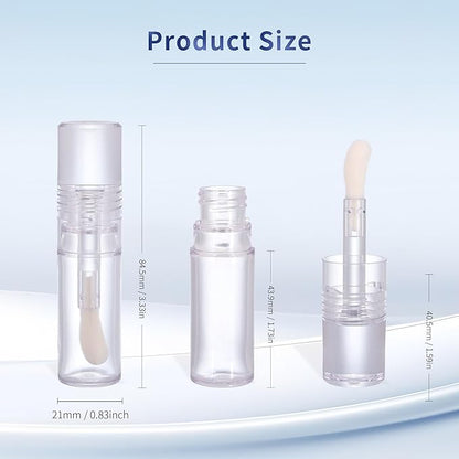 10 Pack Lip Gloss Tubes with Big Doe Foot Wand, Empty 9ML 0.3 Oz Transparent PTEG Lipgloss Tubes Concealer Containers for DIY Lipgloss Handmade Makeup