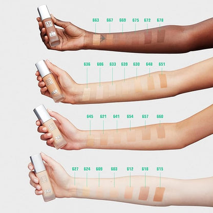 3INA The 24H Foundation 672-24H Long-Wearing Formula - Medium To High Buildable Coverage - Smooth Matte Finish - Expanded Shade Selection - Waterproof, Cruelty Free, Vegan Makeup - 1.01 Oz