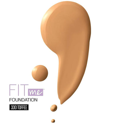Maybelline Fit Me Dewy + Smooth Foundation Makeup, Toffee, 1 Count (Pack of 4)