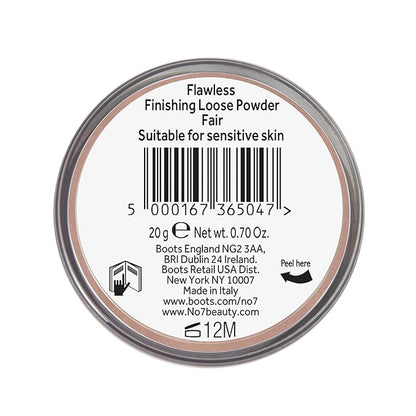 No7 Flawless Finish Loose Powder - Fair - Loose Finishing Powder - Makeup Setting Powder with Matte Finish for All Skin Tones - All Skin Types Including Oily Skin (0.71 oz)