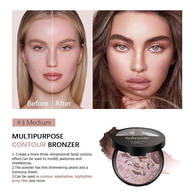 Baking Foundation, Highlighter Finishing Powder Makeup Setting Finishing Semi-Matte Finish