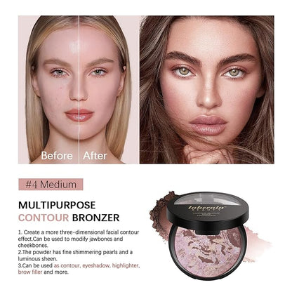 Baking Foundation, Highlighter Finishing Powder Makeup Setting Finishing Semi-Matte Finish