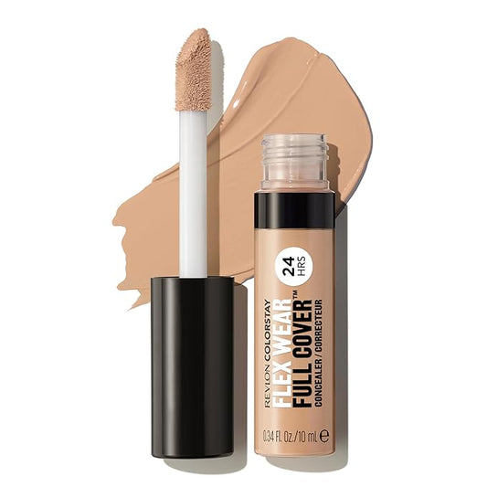 Revlon ColorStay Flex Wear, Full Cover Non-Creasing Concealer, Infused with Hyaluronic Acid & Vitamin E, Flexible Longwear, 040 Medium, 0.34 Fl Oz