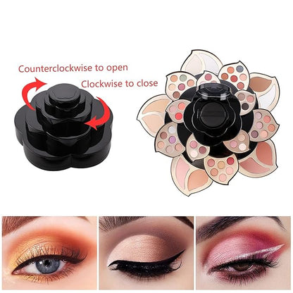 Pure Vie 56 Color All-in-One Holiday Gift Makeup Set Cosmetic Essential Starter Bundle Include Eyeshadow Palette Lipstick Concealer Blush Mascara Foundation Face Powder - Makeup Kit for Women Full Kit