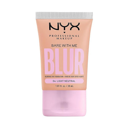 NYX PROFESSIONAL MAKEUP Bare With Me Blur Skin Tint Foundation Make Up with Matcha, Glycerin & Niacinamide - Light Neutral