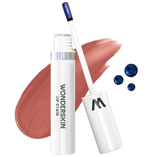 Wonderskin Wonder Blading Lip Stain Peel Off Masque - Long Lasting, Waterproof (Lovely) with Top Gloss - Blue Glitter Lip Gloss, Hydrating and High Shine Finish