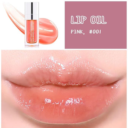 Hydrating Lip Glow Oil, Plumping Lip Gloss, No-Sticky Transparent Moisturizing Lip Balm, Natural Lip Plumper Gloss Make Lips Fuller