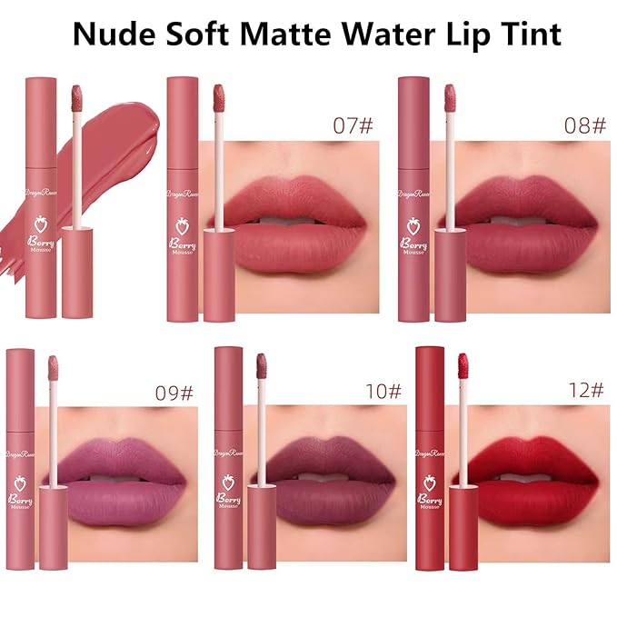 Matte Lipstick Liquid for Women Teens Lip stain long lasting waterproof lip liner stain Fade Resistant Highly Pigmented Lightweight Portable Vegan Lip Stick Travel Size Makeup #08