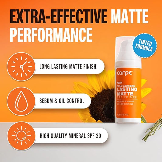 Carpe Primer Face Makeup Base ~New~ Zinc Mineral Sunscreen Face SPF 30, Lasting Matte Primer For Oily Skin And Tinted Sunscreen For Face