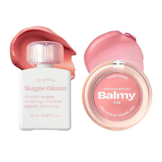 Lip Potion Sugar Glaze No.2 Rose Ball & Balmy Cream Cheek No.1 Baby Rose