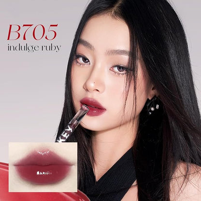 COLORKEY Lip Gloss Mirror Series, Hydrating Lip Gloss with Essential oil, High Shine Glossy Lip Tint, Hydrated & Fuller-looking Lips, Long-Lasting Liquid Lipstick (R715 tomato red)