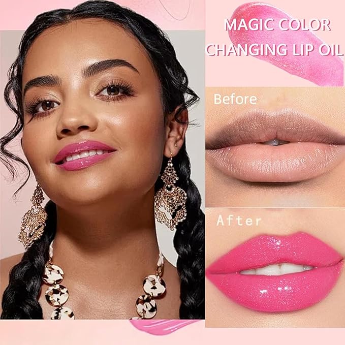 Charm Kiss 2024 New Magic Black Color Changing Lip Oil and Magic Color Changing Lip Oil PH