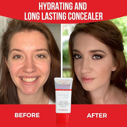 Phoera Foundation Full Coverage Makeup Set - 24hr Long Lasting Oil Control - Same Foundation Smarter Packaging - Inc x2 30ml Foundation (102 Nude)