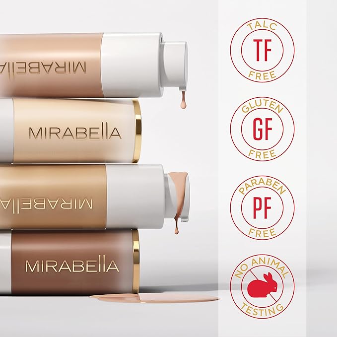Mirabella Invincible For All HD Liquid Foundation - Anti-Aging Full Coverage Liquid Face Makeup - Moisturizing, Hydrating & Lightweight Foundation for All Skin Types (Fair F70)