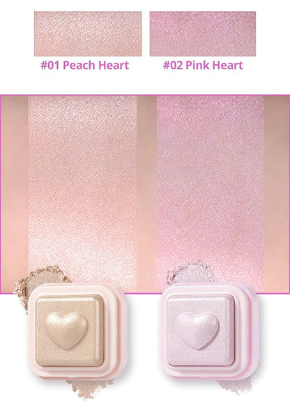 Colorgram Sebum Retouching Blur Pact + Milk Bling Heartlighter 02 Pink Heart Bundle