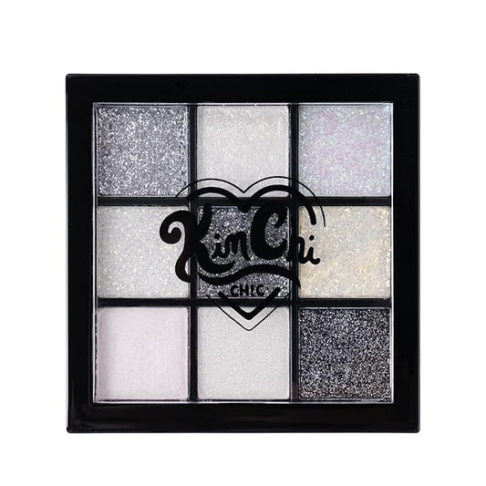 KimChi Chic Jewel Collection Eyeshadow Palette - Pigmented Blendable Matte & Glitter Shades, Long Lasting, Cruelty Free, Includes Jewel Stickers, Diamond