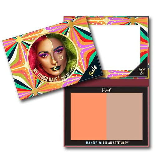 My Other Half Duo Shade Face Palette - Polar Opposite by Rude Cosmetics for Women - 0.4 oz Makeup