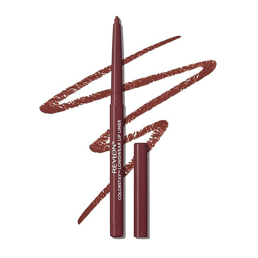 Revlon Colorstay Lip Liner with Built-In Sharpener, Valentine's Day Makeup Gifts for Women, Longwear Rich Colors, Smooth Application, 645 Chocolate, 0.01 oz