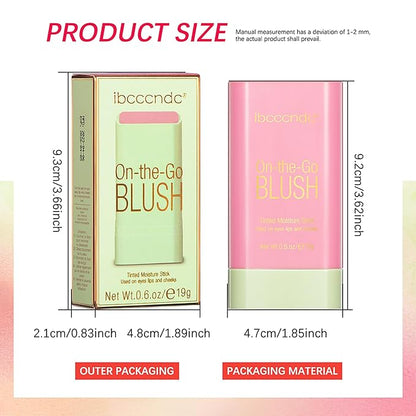 Cream Blush Stick,Contour Beauty Wand,Tinted Moisturizer Stick,Multi-Use Blush Beauty Wand for for Cheeks & Lip Tint & Eyeshadow Makeup,Suitable for All Skin(Hot Red #2)
