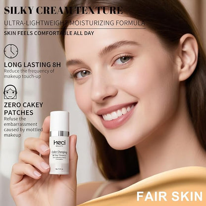 Color Changing Foundation,2 Pack Travel Size, Medium Coverage, Improves Uneven Skin Tone, Lightweight & Lasting,Make up for Flawless Liquid Foundation,Nature Finish for Bright Skin 0.42 oz