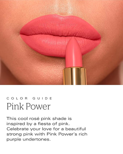 by Patricia De León | High Powered Lipstick (Pink Power) | Intensely Colored Bright Pink Matte Finish Lipsticks | Long Lasting Hydrating Formula, Creamy Texture & Weightless Coverage | Cruelty-Free | .14 oz