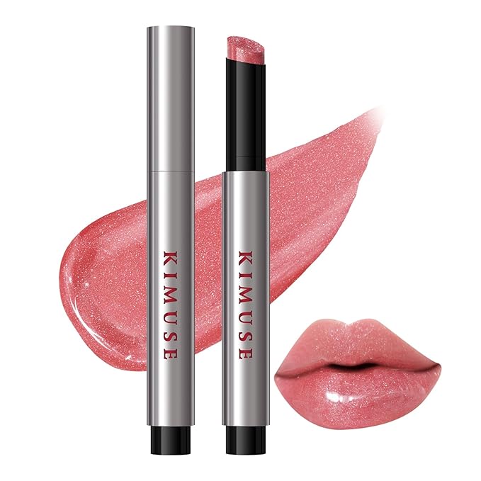 KIMUSE Lip Plumper, Hydrating Korean Lip Gloss, Click Tinted Lip Balm Solid Lipstick for Plumps & Moisturizes, Long-wearing All-in-one Lip Plumping, Gloss, Balm